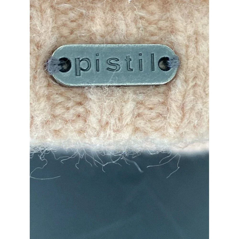 pistil Blush Cable Knit Visor Beanie with Logo Plate Casual Preppy Street Chic